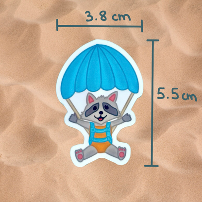 Parachute raccoon - Sticker