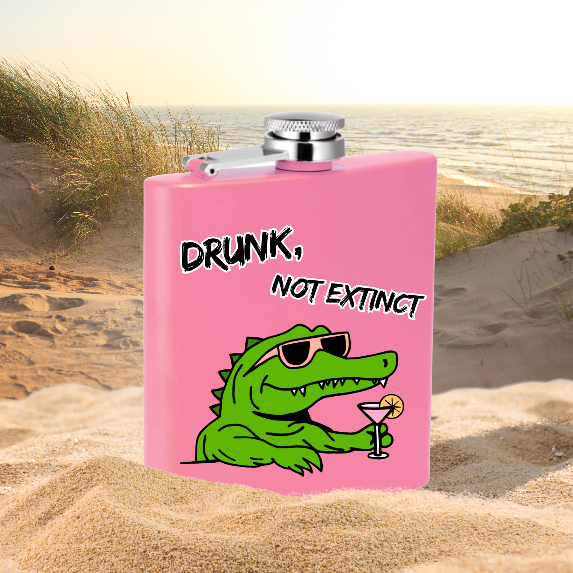 Crocodile Hip Flask 6oz