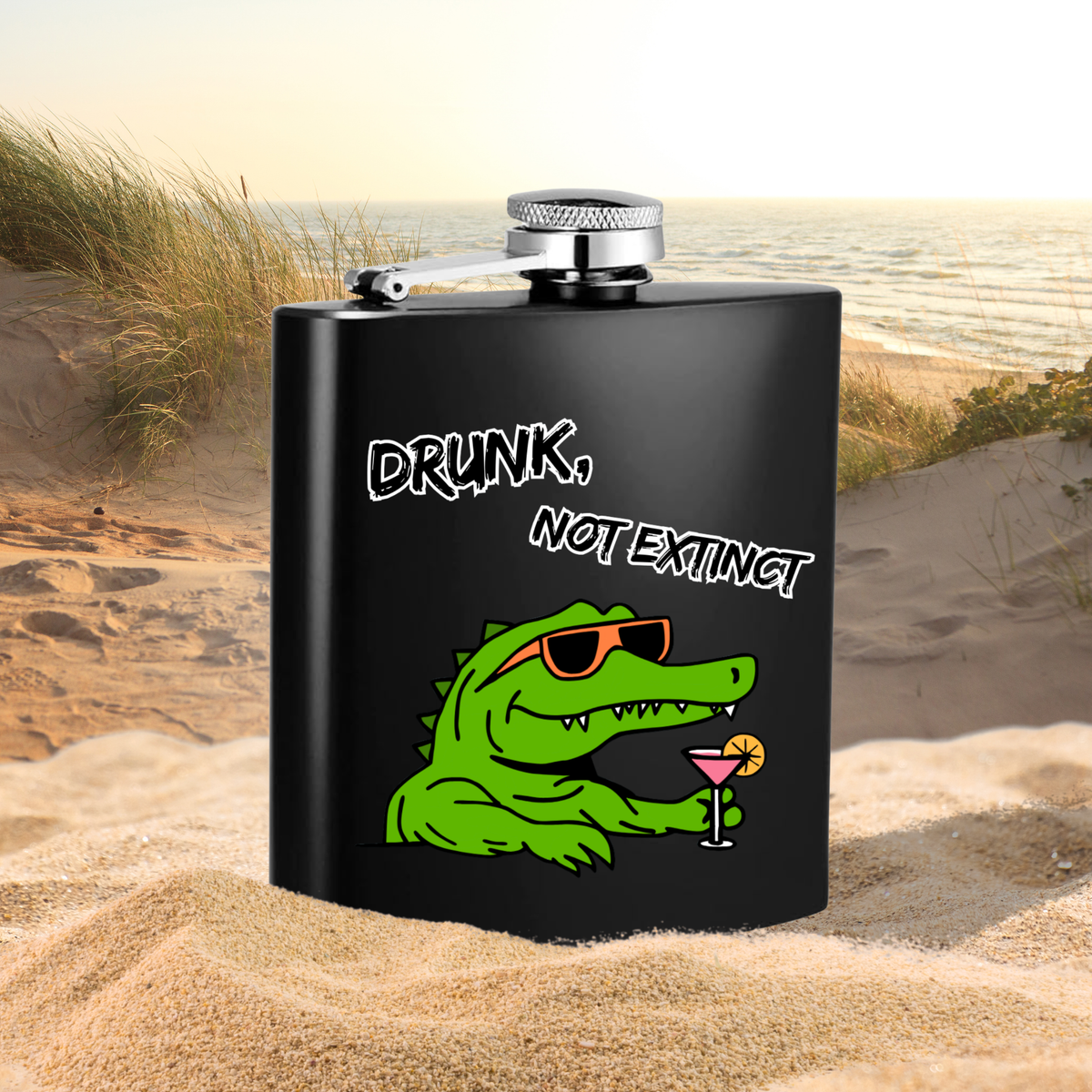 Crocodile Hip Flask 6oz