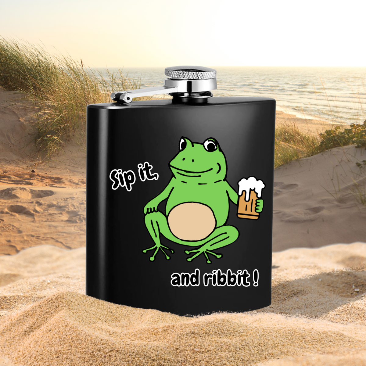 Frog Hip Flask 6oz