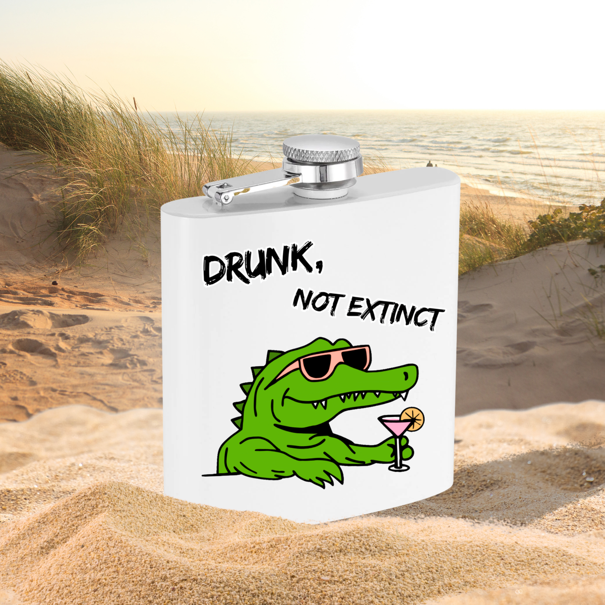 Crocodile Hip Flask 6oz