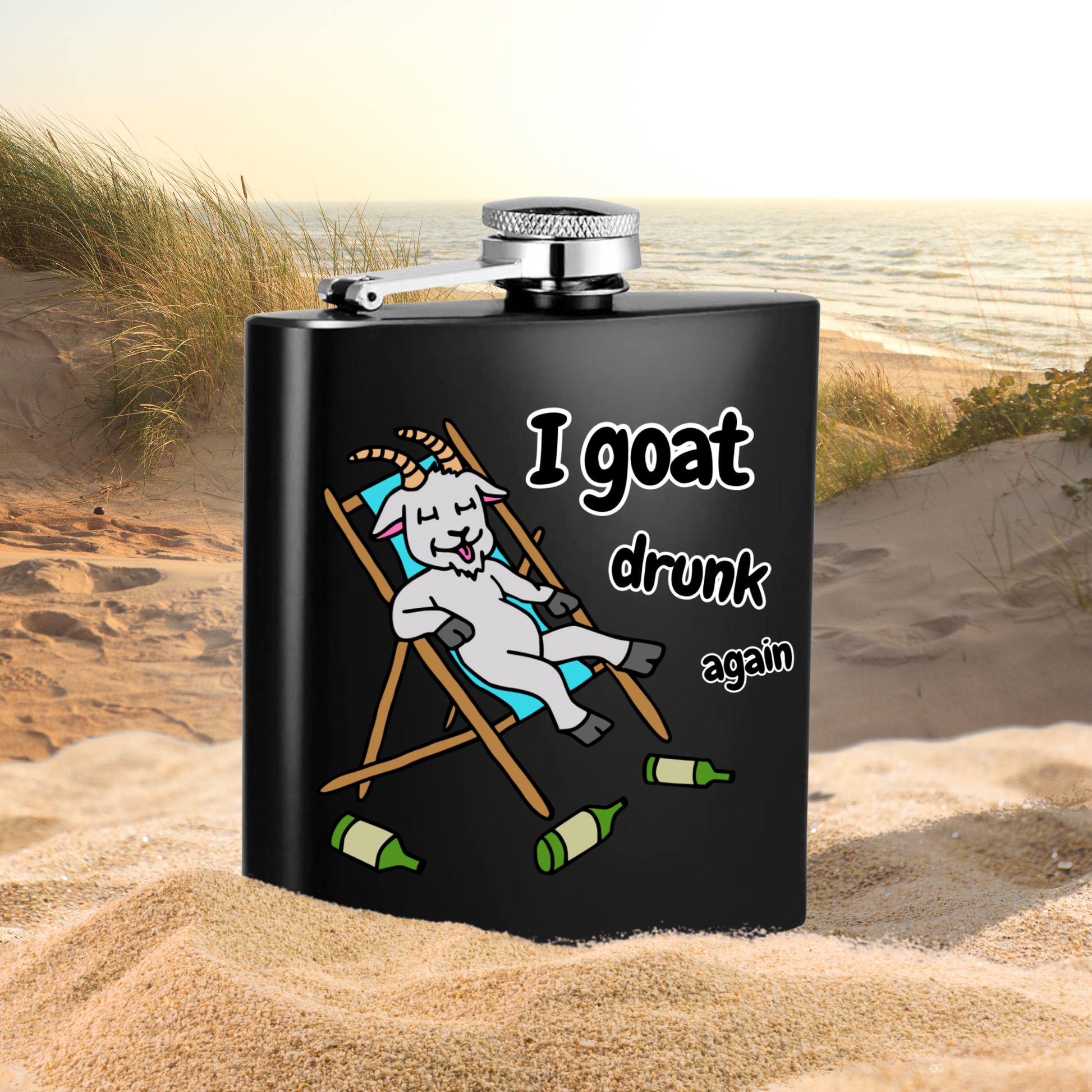 Goat Hip Flask 6oz