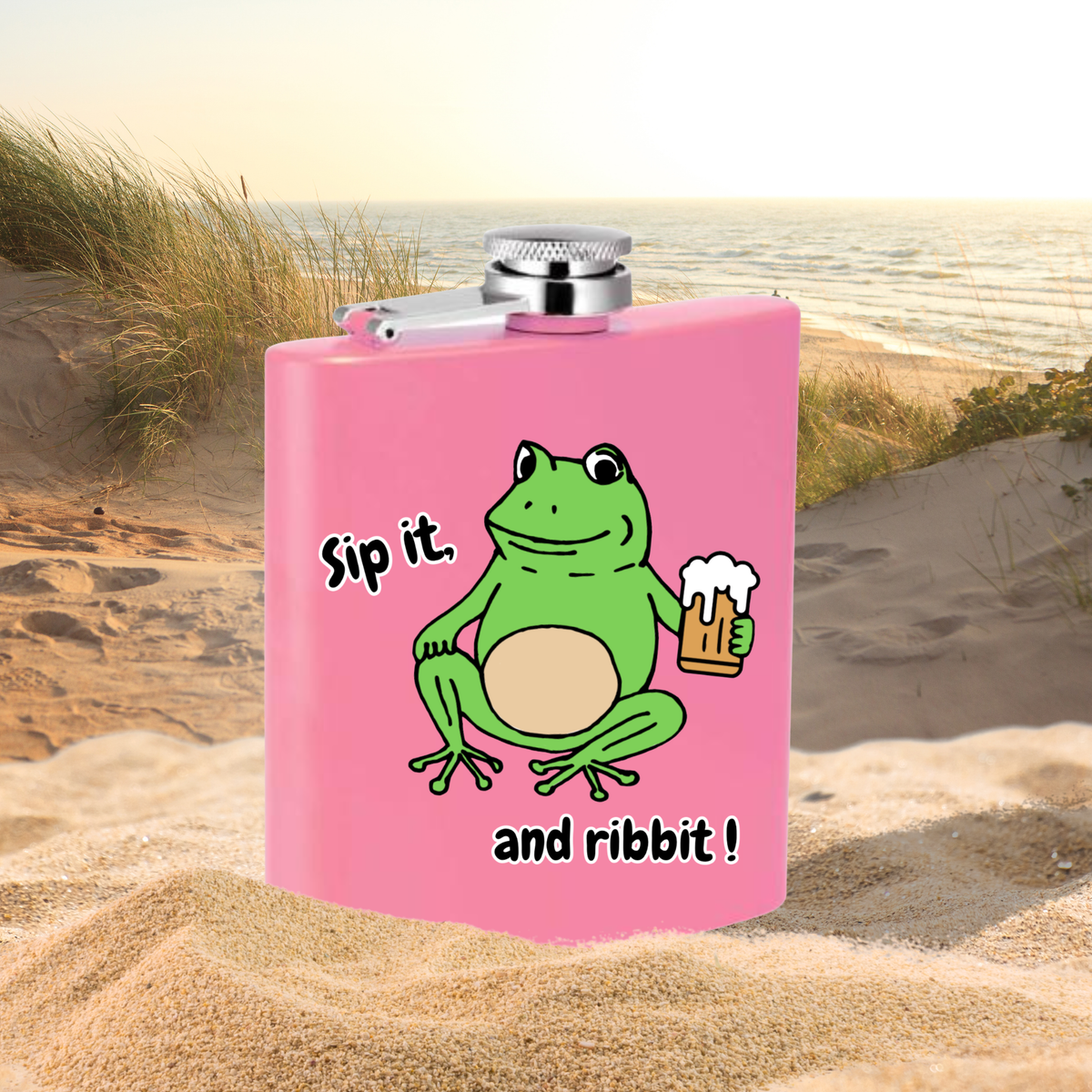 Frog Hip Flask 6oz
